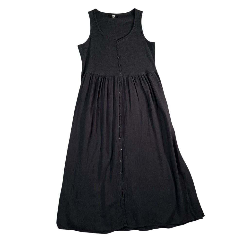 Frye Women's Black Button Front Midi Dress Size Medium